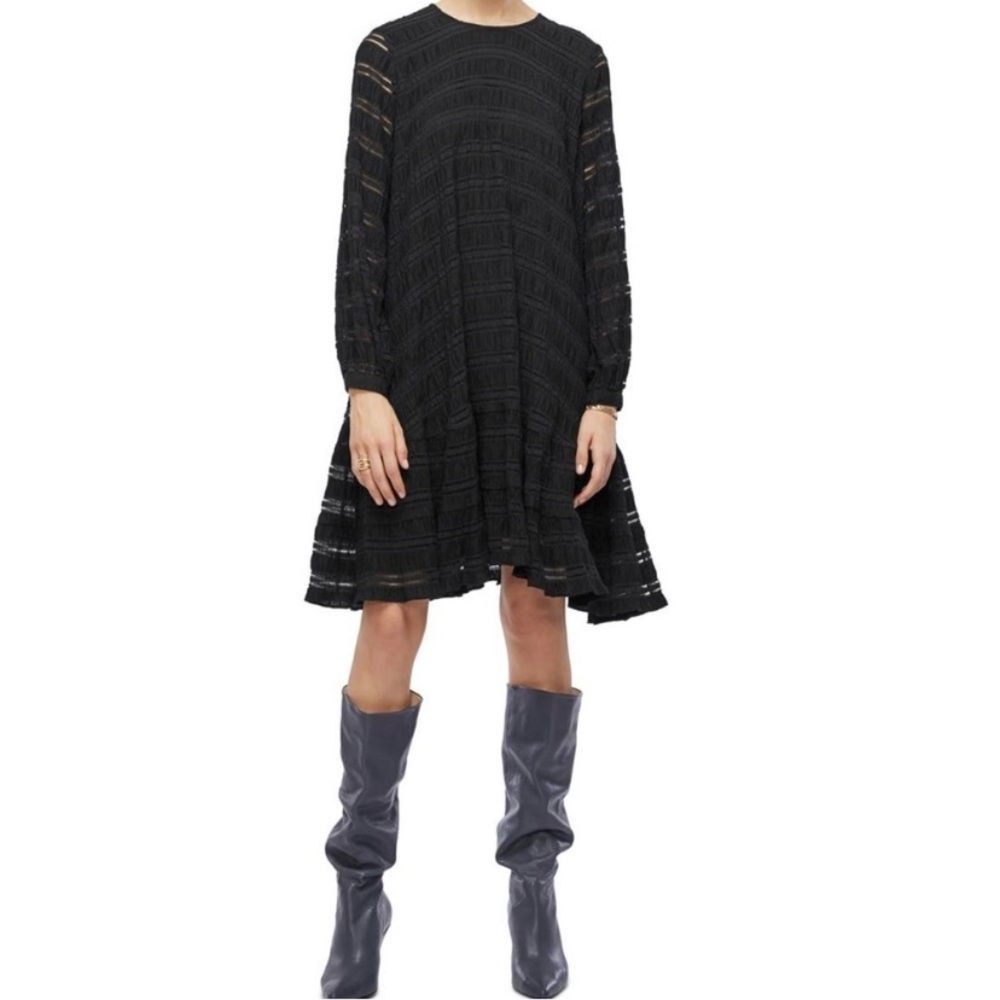Anine Bing Viola Ling Sleeve Swing Dress Small